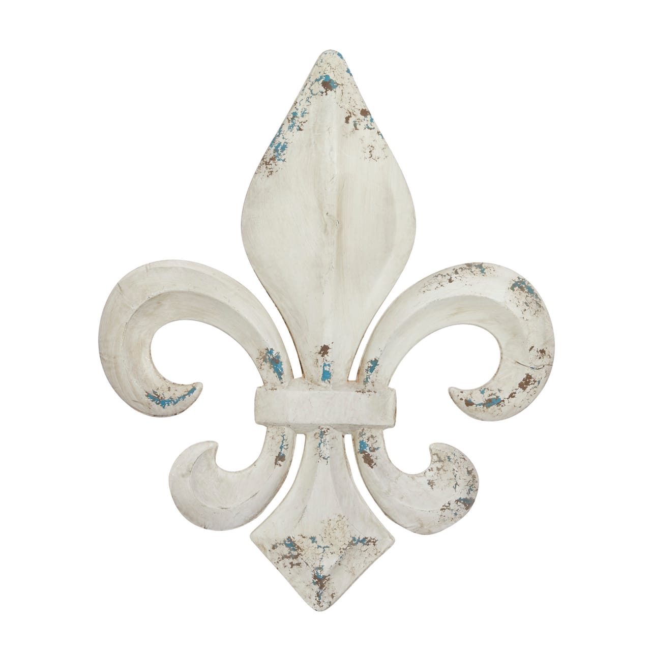 White Metal Vintage Fleur de Lis Wall Decoration